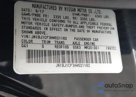 2017 Nissan Rogue Sport S from USA, damaged, VIN JN1BJ1CP3HW021182